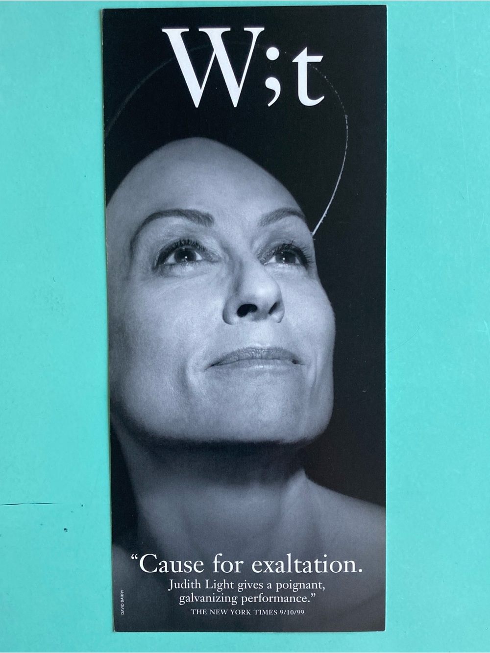 Judith Light Grant Show Flyer Wit UNION SQUARE THEATRE 9X4 Off Broadway B&W 1999